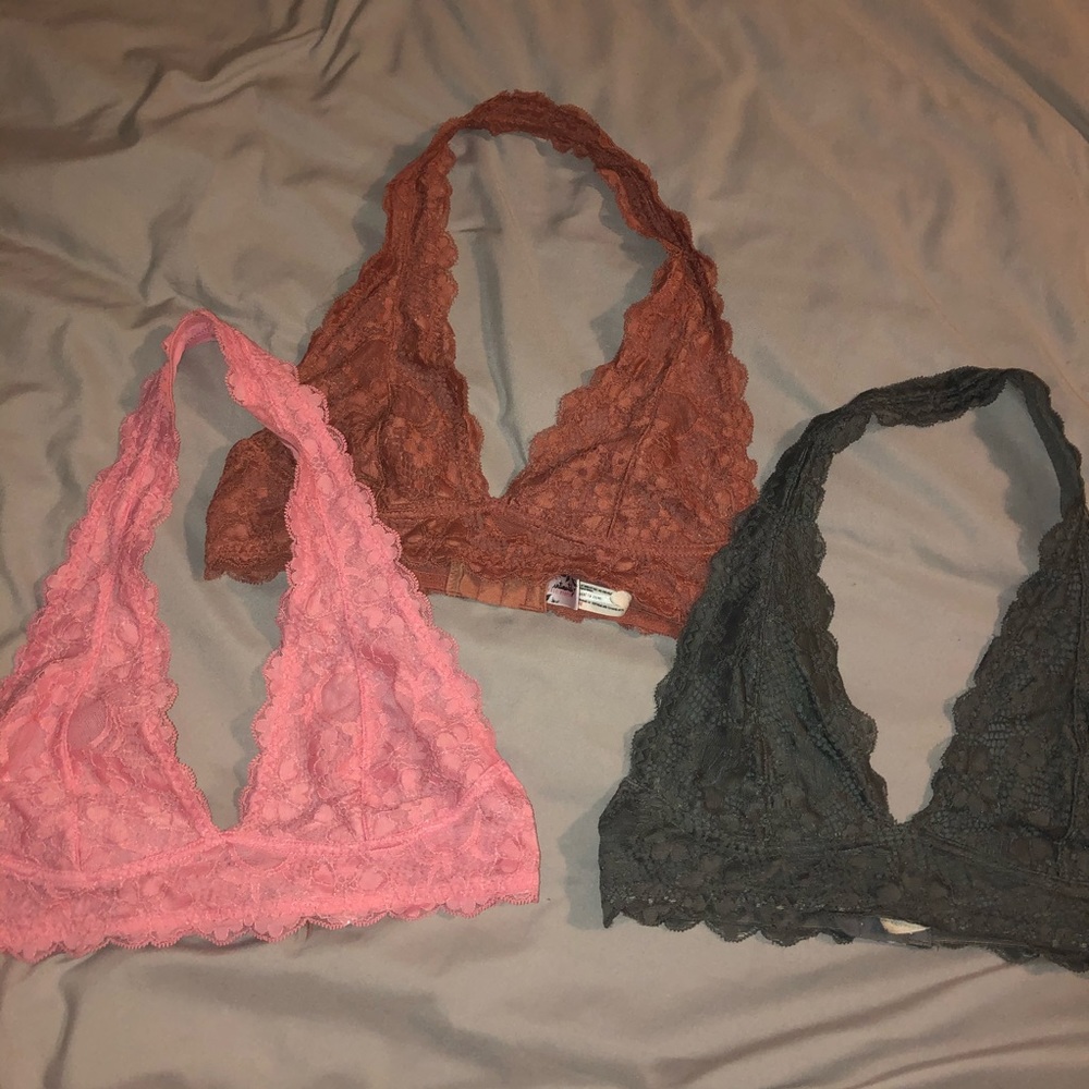 3 Free People bralettes